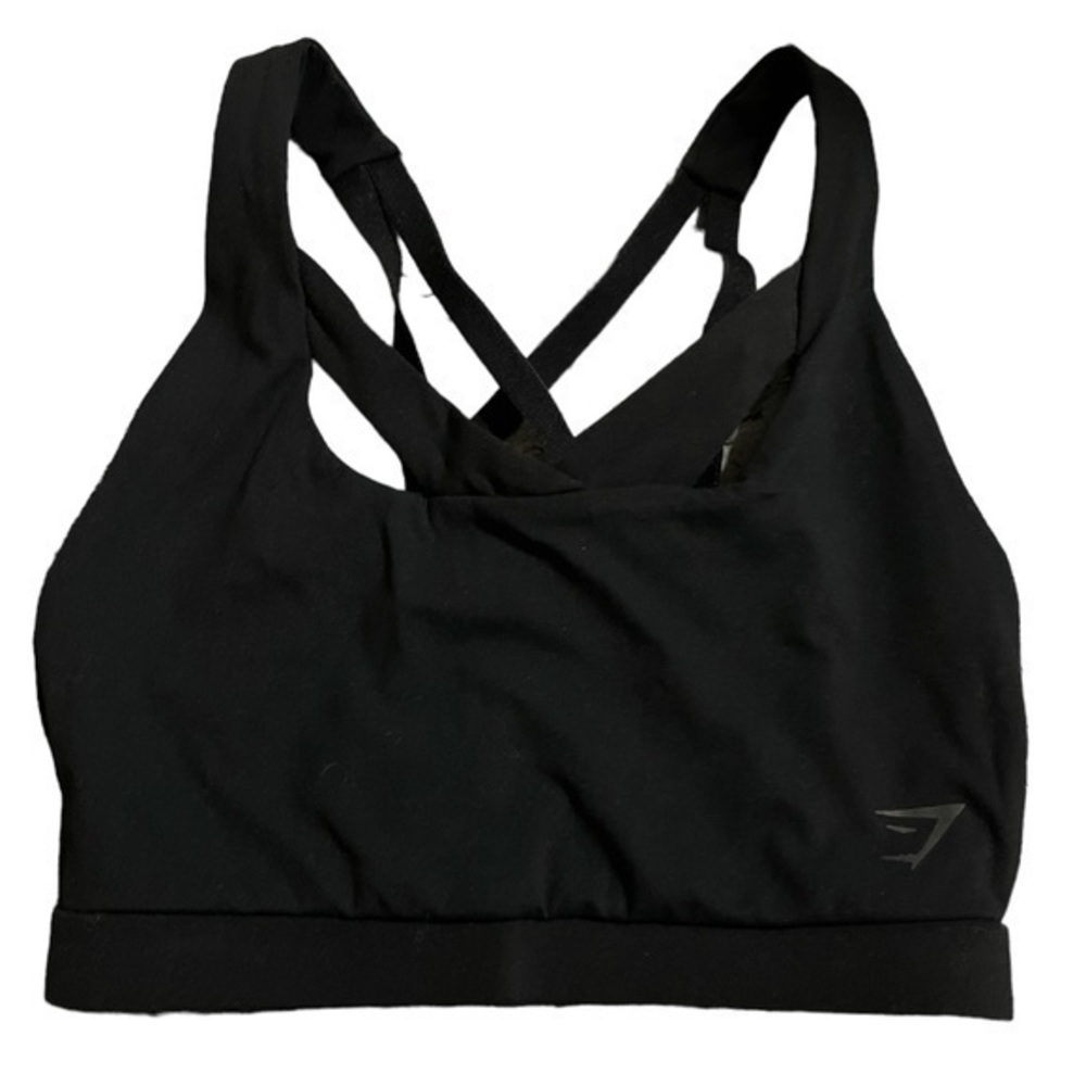 Gymshark Criss Cross Back GYM Activewear Black Bra Size XS GUC #0810